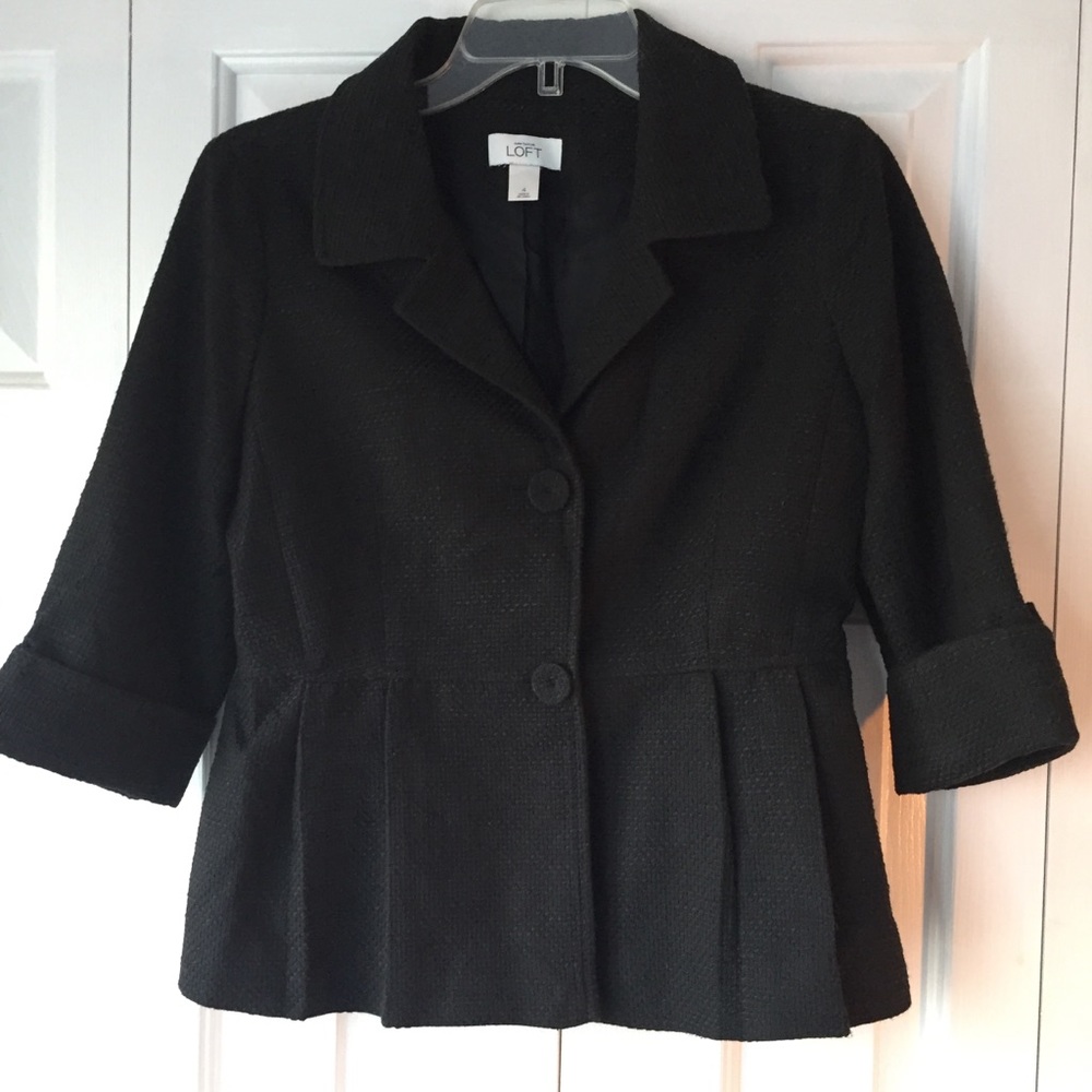 Ann Taylor Loft Blazer Jacket Black Light weight
